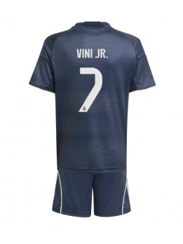 Billige Real Madrid Vinicius Junior #7 Bortedraktsett Barn 2025-26 Kortermet (+ Korte bukser)